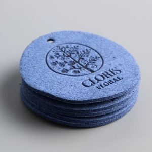 कस्टम Debossed लोगो Microfiber साबर चमड़ा लेबल